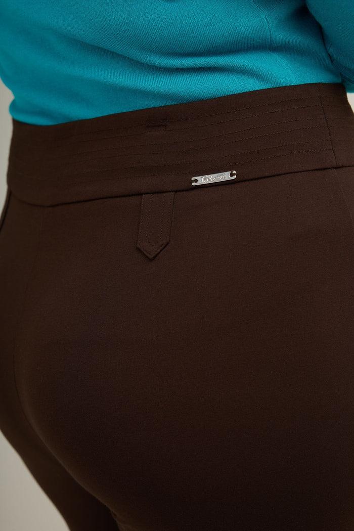 Rekucci Secret Figure Curvy Bootcut Pants With Tummy Control Brown