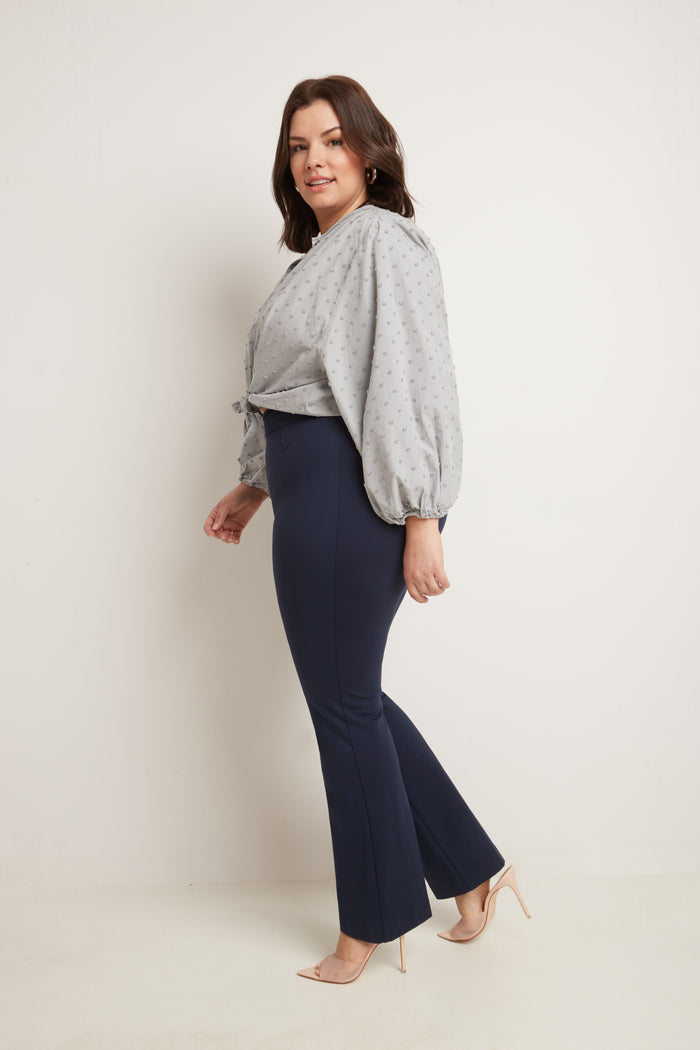 Rekucci Secret Figure Curvy Bootcut Pants With Tummy Control Indigo