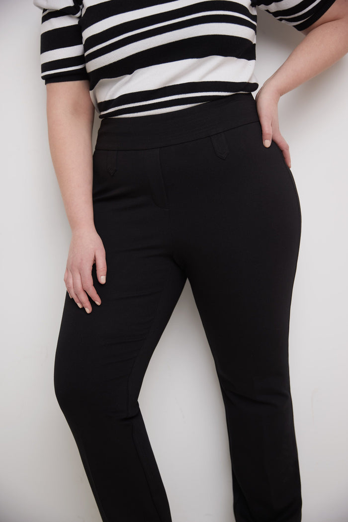Rekucci Secret Figure Curvy Bootcut Pants With Tummy Control Black