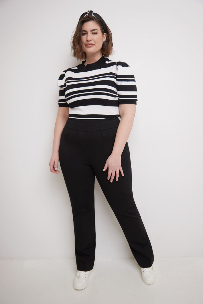 Rekucci Secret Figure Curvy Bootcut Pants With Tummy Control Black