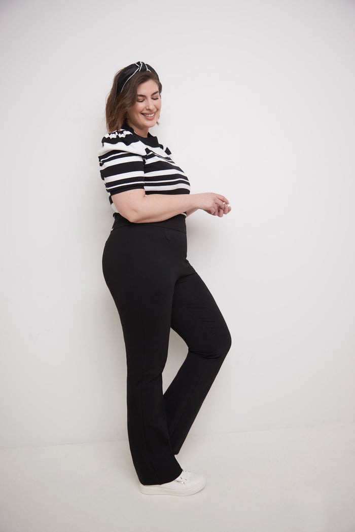 Rekucci Secret Figure Curvy Bootcut Pants With Tummy Control Black