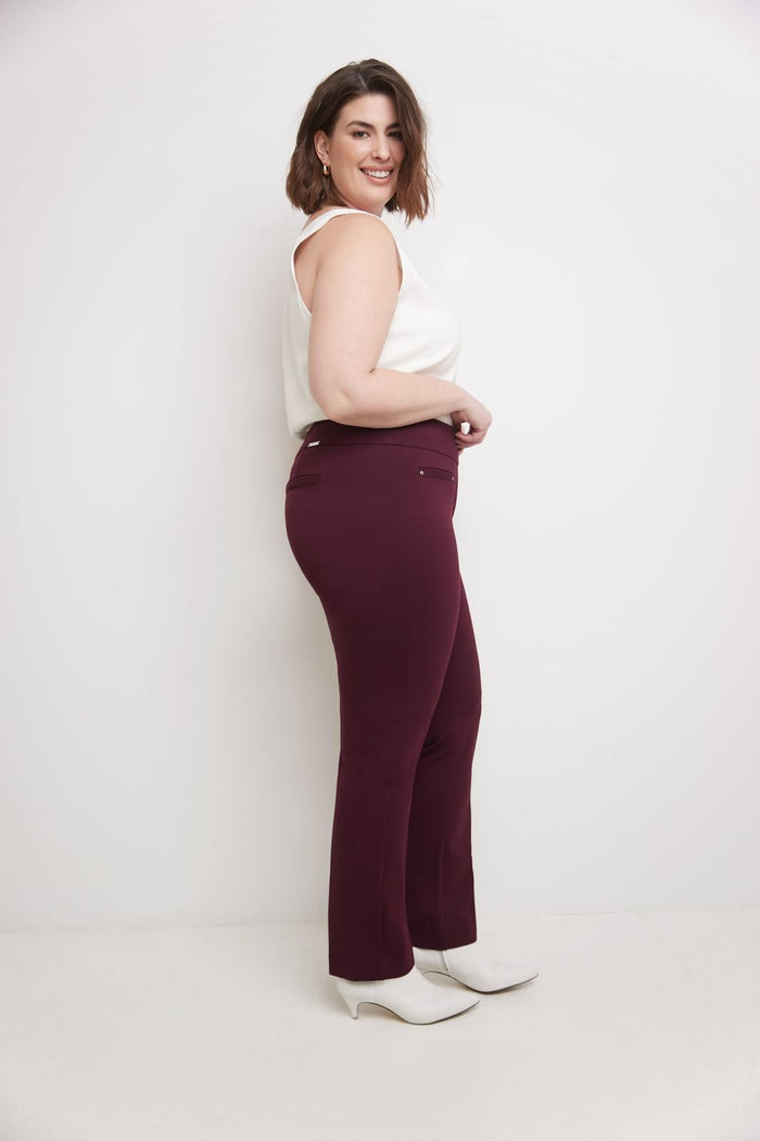Rekucci Secret Figure Curvy Tummy Control Pants Burgundy