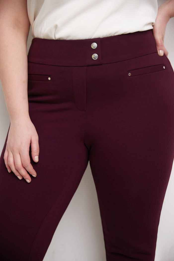 rekucci Secret Figure Curvy Tummy Control Pants burgundy