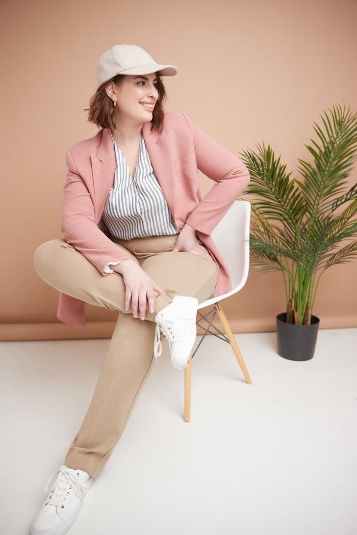 Rekucci Secret Figure Curvy Tummy Control Pants Camel