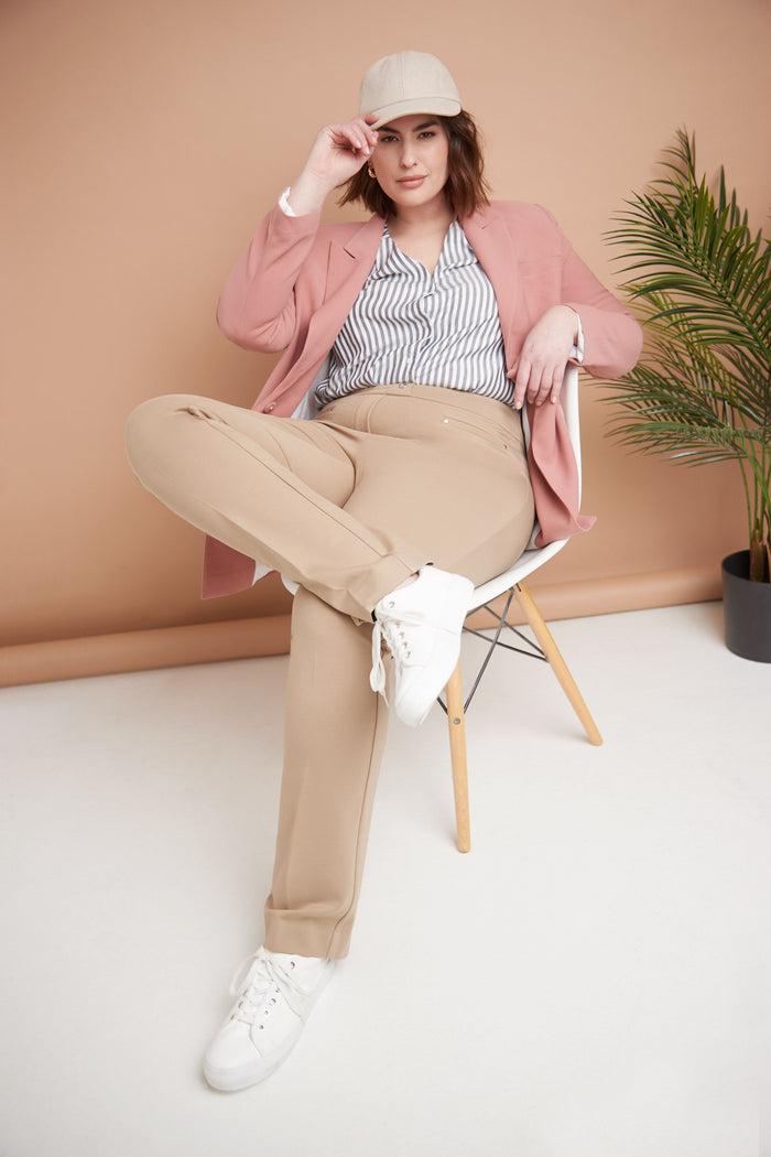 Rekucci Secret Figure Curvy Tummy Control Pants Camel