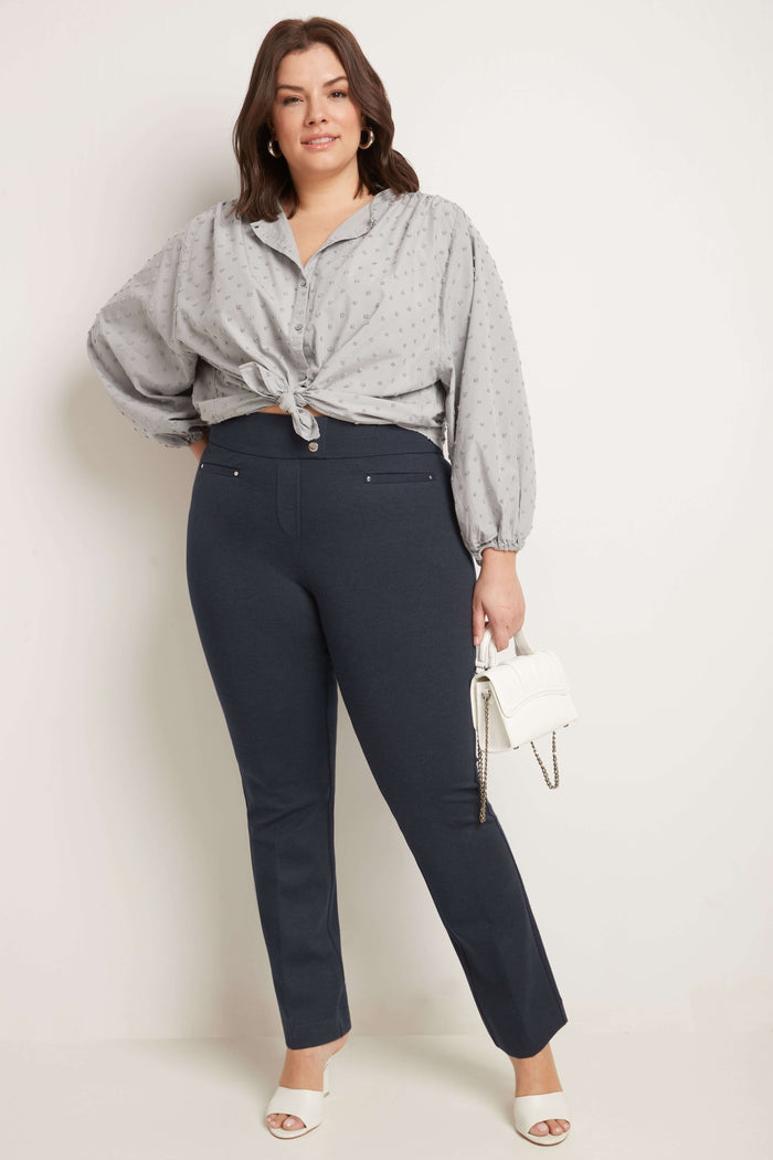 rekucci Secret Figure Curvy Tummy Control Pants indigo