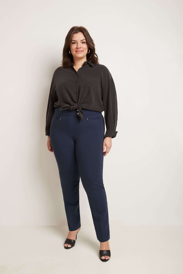 Rekucci Secret Figure Curvy Tummy Control Pants Navy
