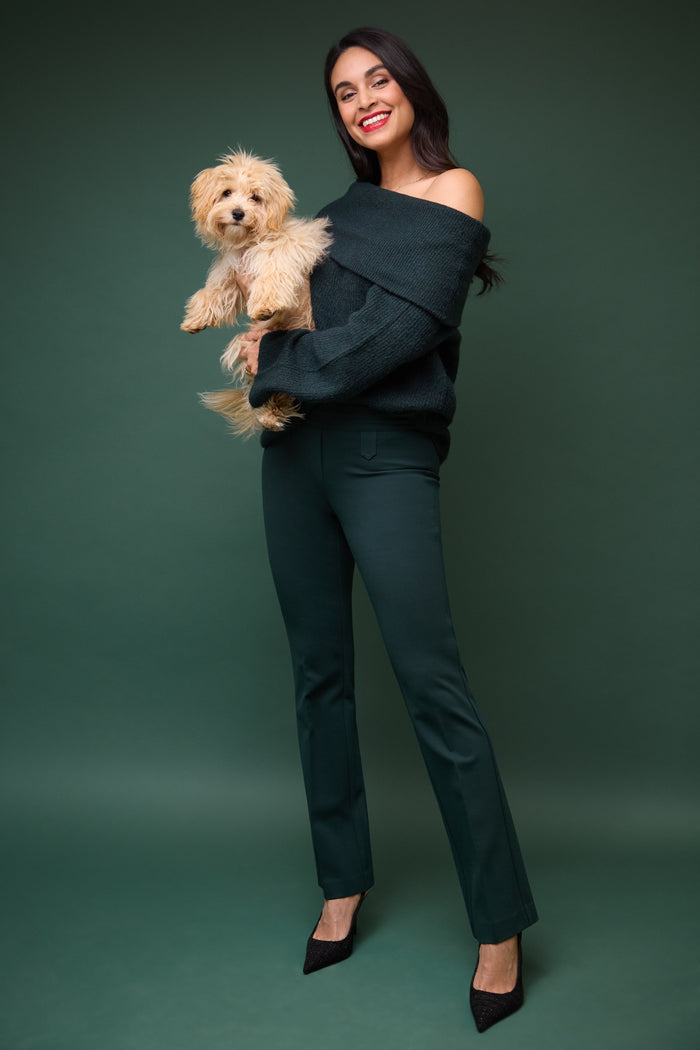 rekucci Secret Figure Pull-on Bootcut Pants with Tummy Control hunter-green