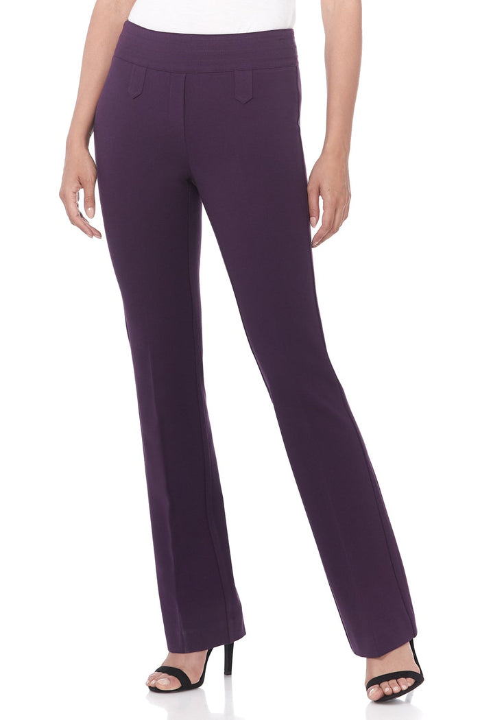 rekucci Secret Figure Pull-on Bootcut Pants with Tummy Control deep-plum