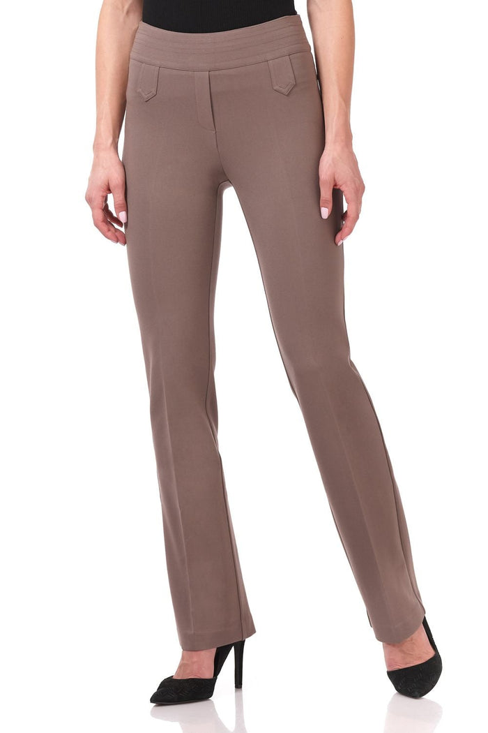 rekucci Secret Figure Pull-on Bootcut Pants with Tummy Control mocha