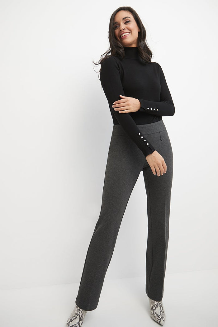 Rekucci Secret Figure Pull-on Bootcut Pants With Tummy Control Dk-charcoal