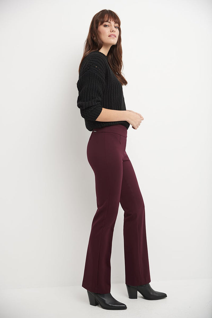 Rekucci Secret Figure Pull-on Bootcut Pants With Tummy Control Burgundy