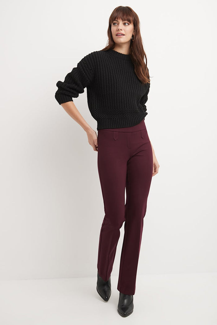 Rekucci Secret Figure Pull-on Bootcut Pants With Tummy Control Burgundy