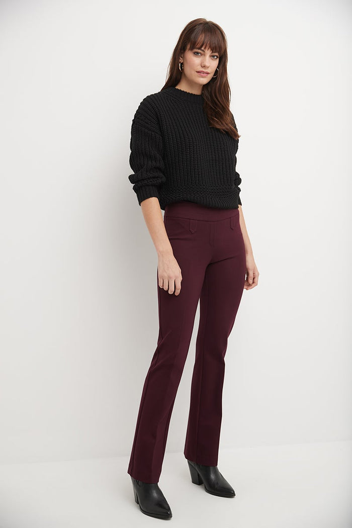 rekucci Secret Figure Pull-on Bootcut Pants with Tummy Control burgundy