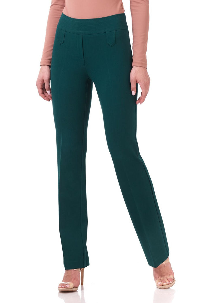 rekucci Secret Figure Pull-on Bootcut Pants with Tummy Control teal