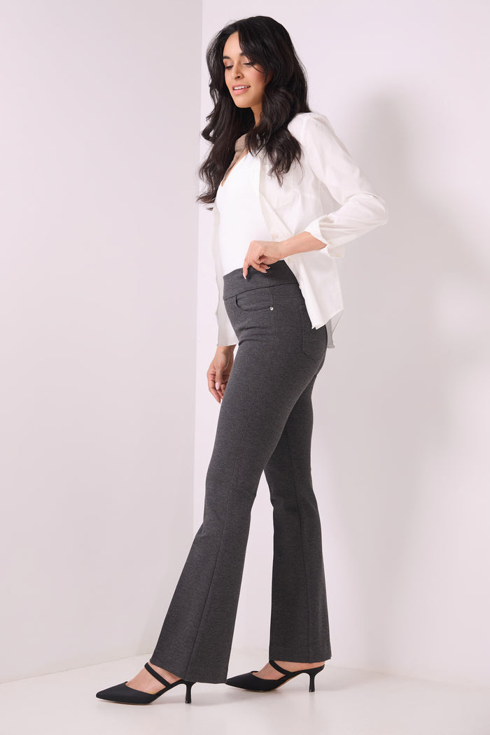 Rekucci Secret Figure Pull-On Knit Bootcut 5 Pocket Pant Dark-charcoal