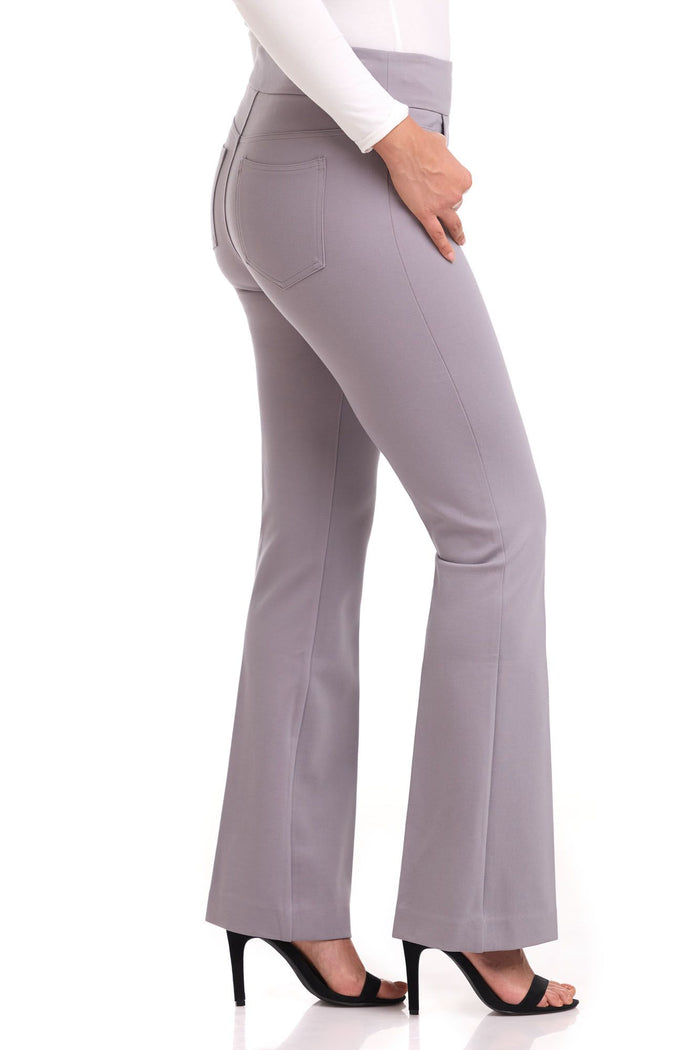 Rekucci Secret Figure Pull-On Knit Bootcut 5 Pocket Pant Silver