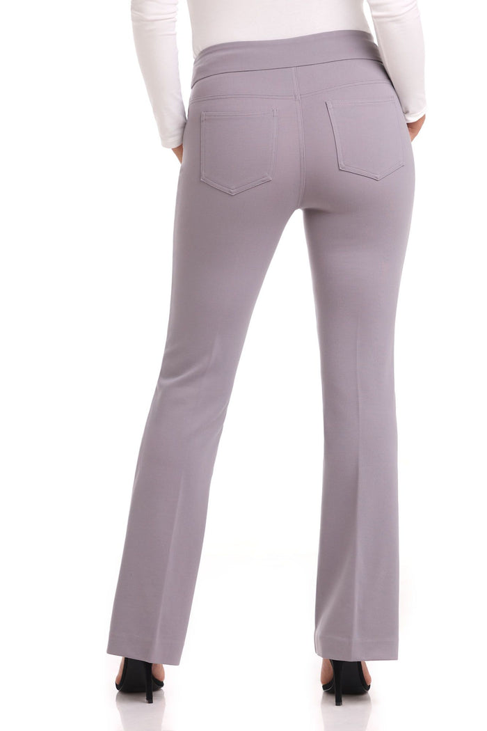 Rekucci Secret Figure Pull-On Knit Bootcut 5 Pocket Pant Silver