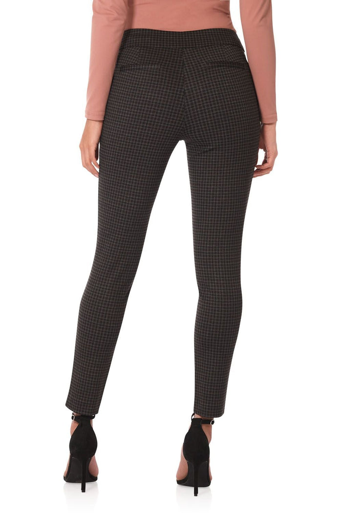 Rekucci Secret Figure Pull-on Knit Pants With A Skinny Silhouette Charcoal-check
