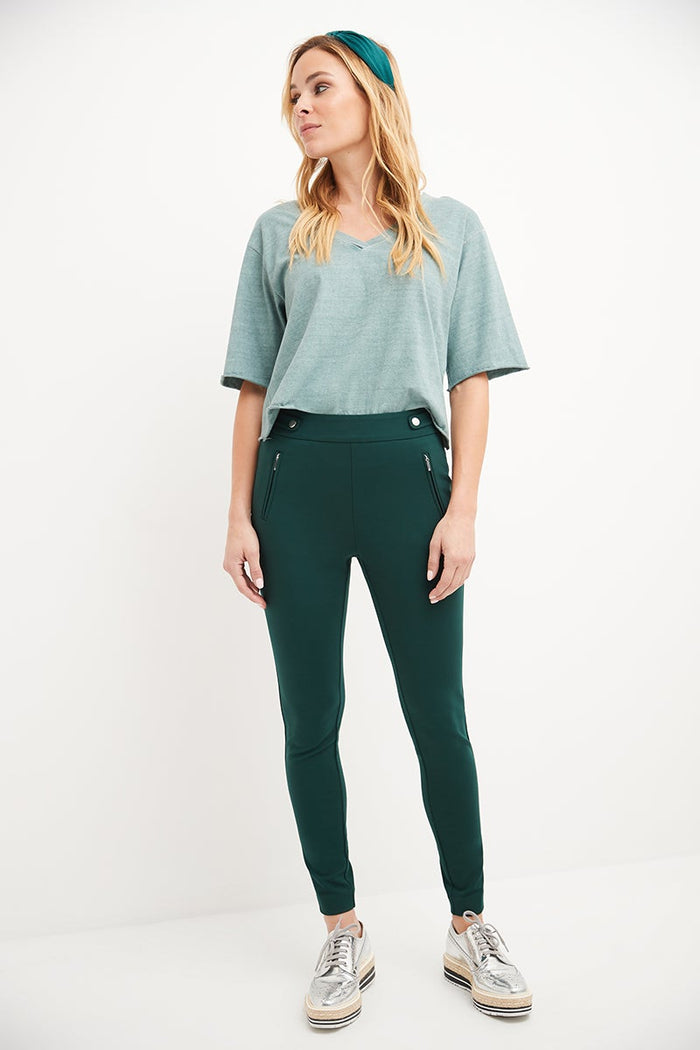 rekucci Secret Figure Pull-on Knit Pants with a Skinny Silhouette hunter-green