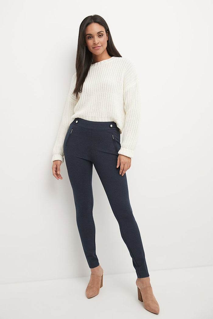 Rekucci Secret Figure Pull-on Knit Pants With A Skinny Silhouette Indigo