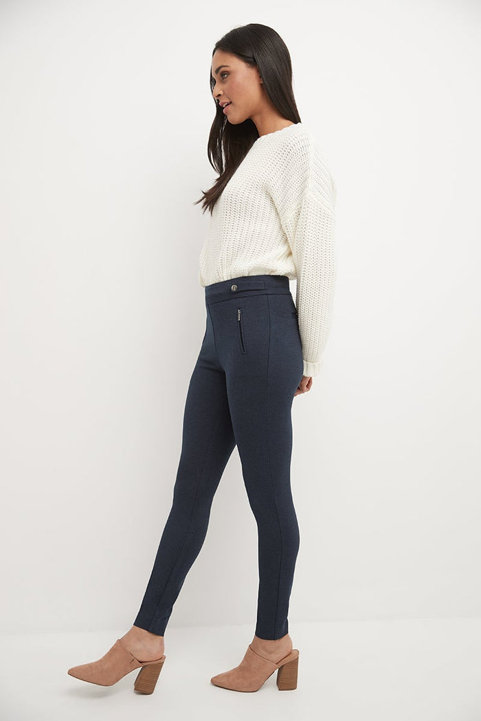 Rekucci Secret Figure Pull-on Knit Pants With A Skinny Silhouette Indigo