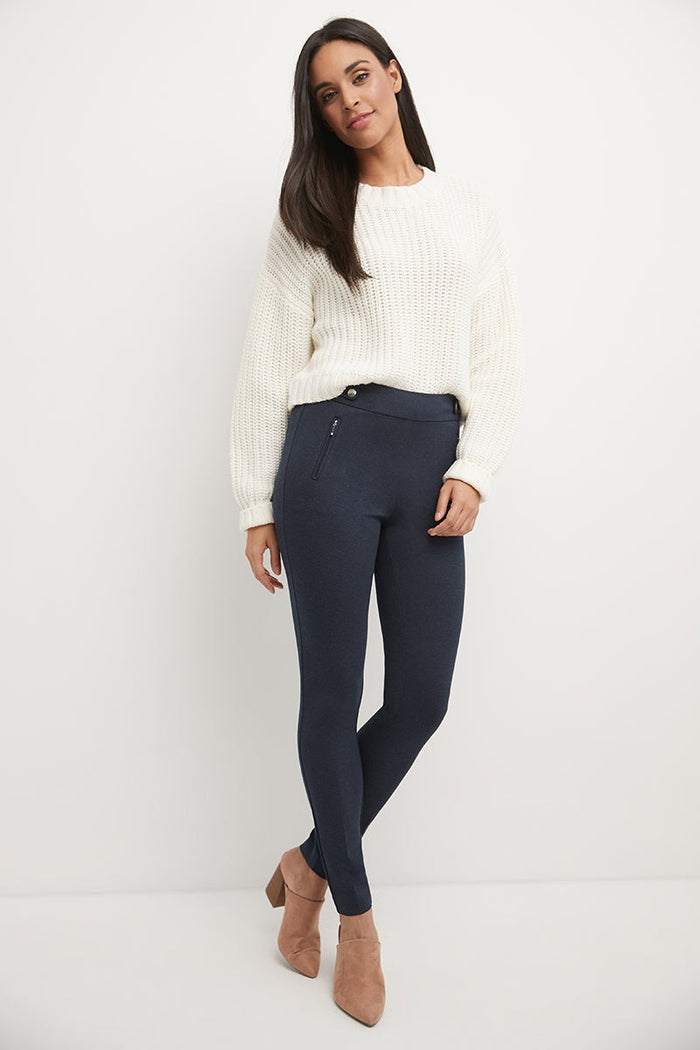 rekucci Secret Figure Pull-on Knit Pants with a Skinny Silhouette indigo