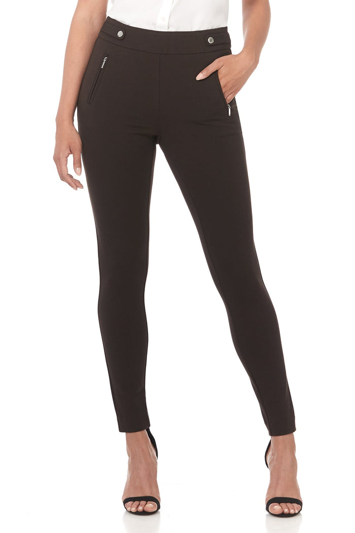 rekucci Secret Figure Pull-on Knit Pants with a Skinny Silhouette brown