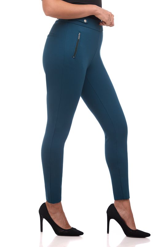Rekucci Secret Figure Pull-on Knit Pants With A Skinny Silhouette Teal