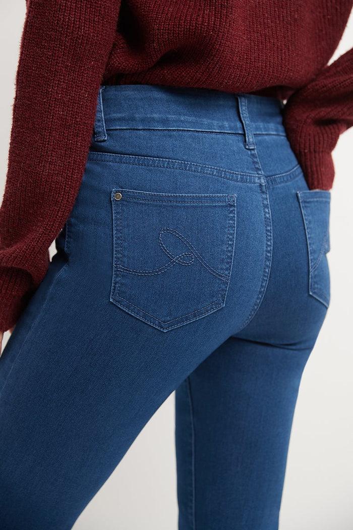 Rekucci Secret Figure Pull-on Straight Leg Jeans With 5 Real Pockets Malibu-solid