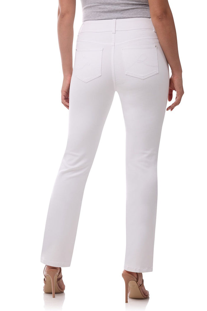 Rekucci Secret Figure Pull-on Straight Leg Jeans With 5 Real Pockets White