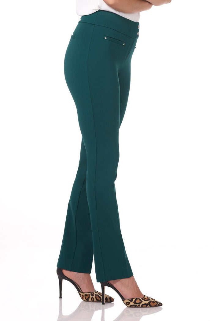 Rekucci Secret Figure Pull-on Straight Pants With Tummy Control Teal