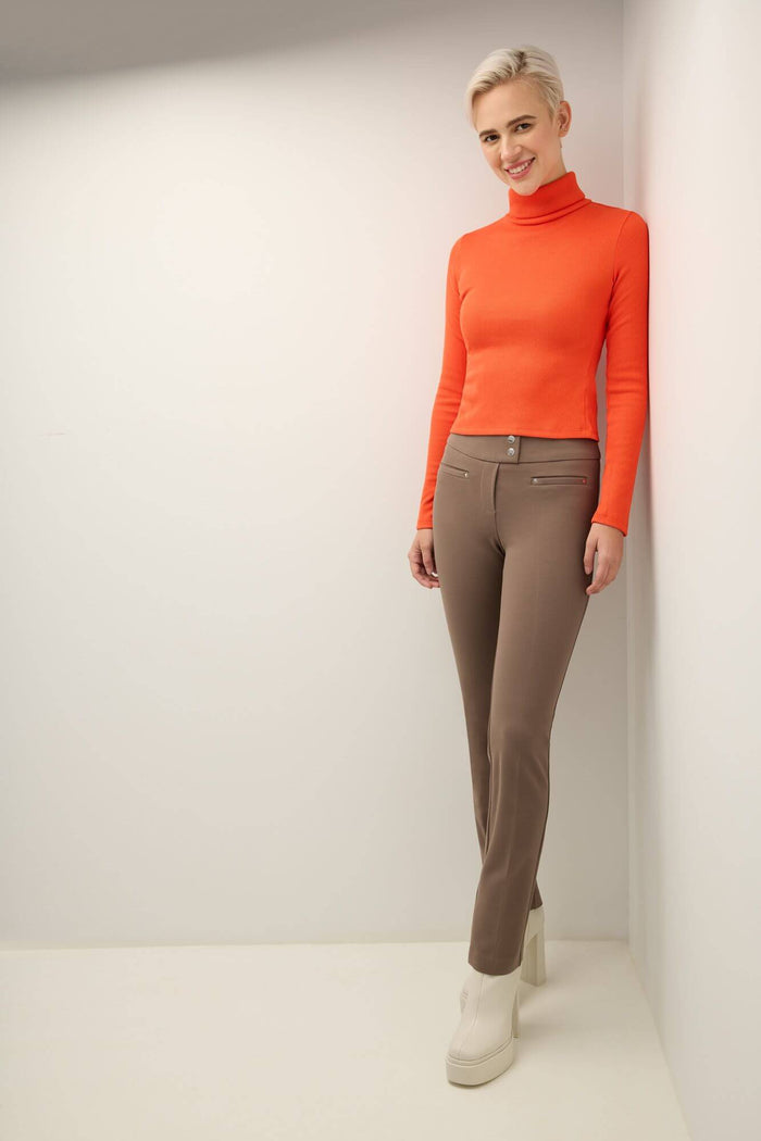 rekucci Secret Figure Pull-on Straight Pants with Tummy Control mocha