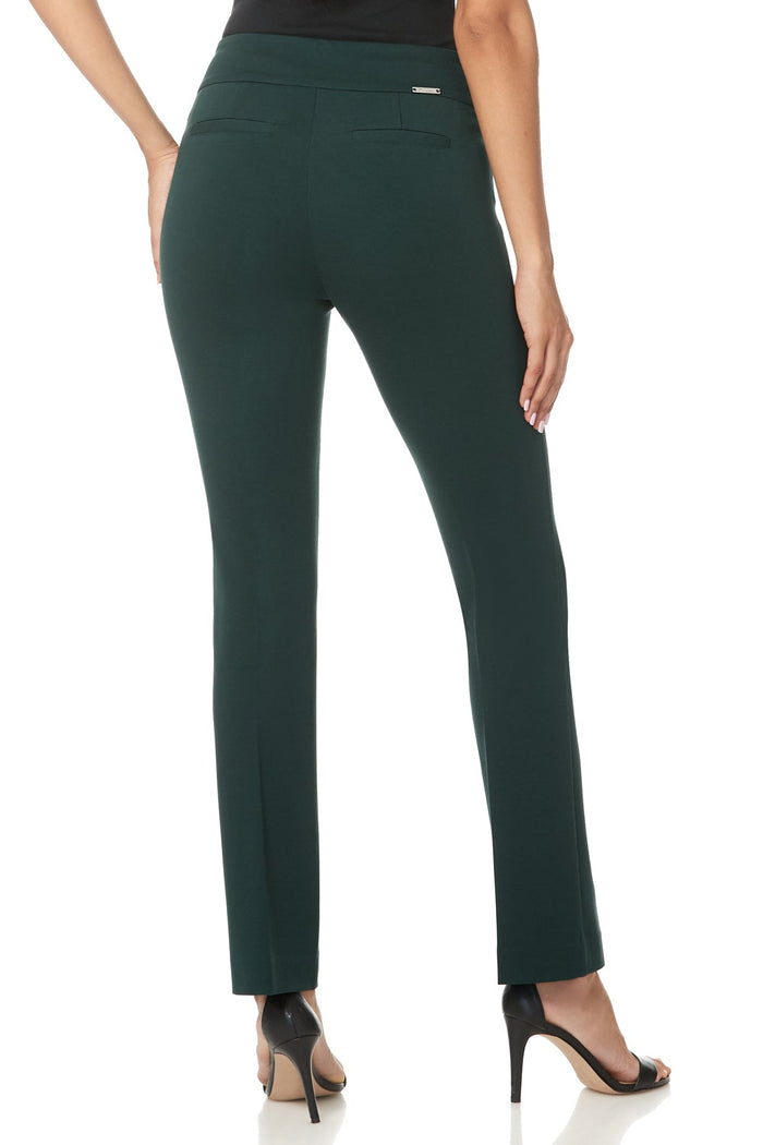 Rekucci Secret Figure Pull-on Straight Pants With Tummy Control Hunter-green