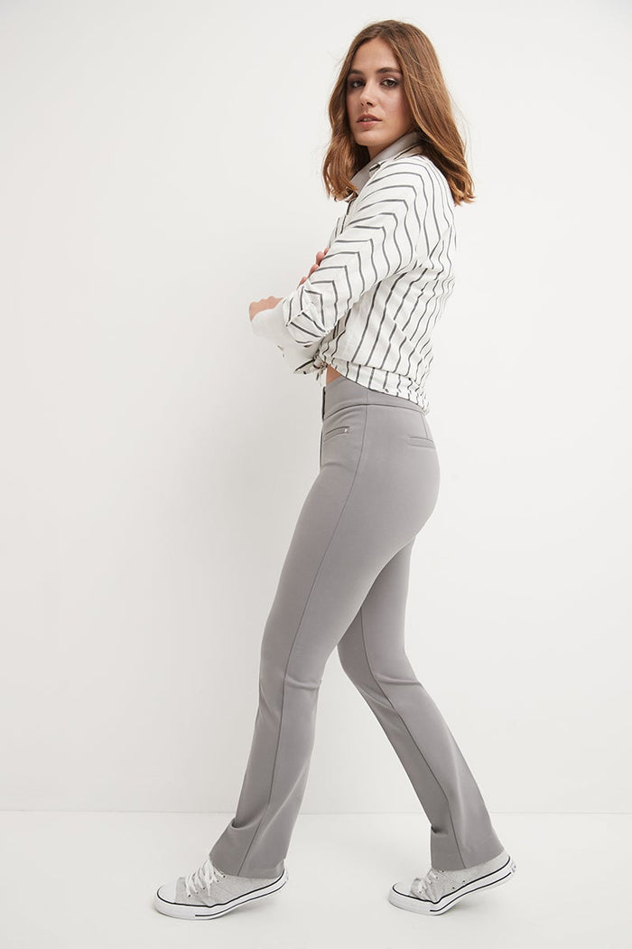 Rekucci Secret Figure Pull-on Straight Pants With Tummy Control Silver