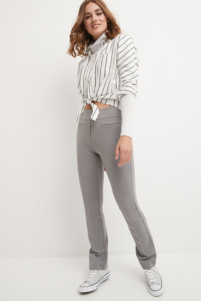 Rekucci Secret Figure Pull-on Straight Pants With Tummy Control Silver