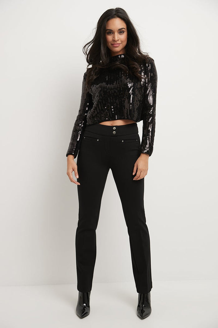 Rekucci Secret Figure Pull-on Straight Pants With Tummy Control Black