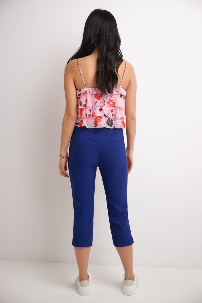 Rekucci Secret Pocket Capris With Wide Waistband Sapphire