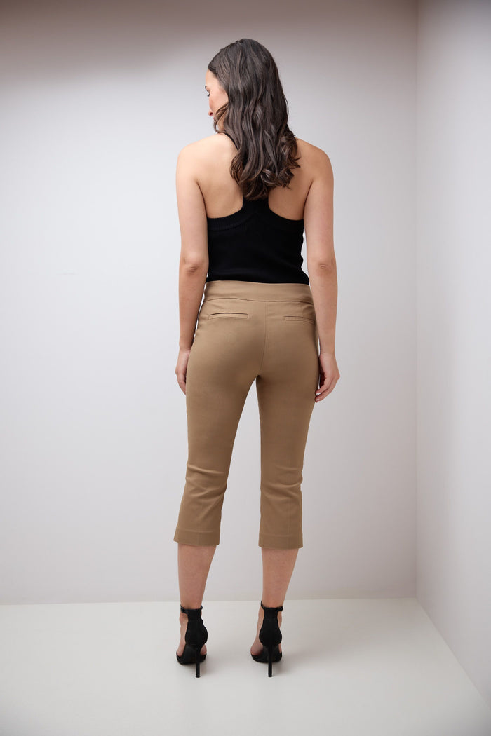 Rekucci Secret Pocket Capris With Wide Waistband Waffle-cone