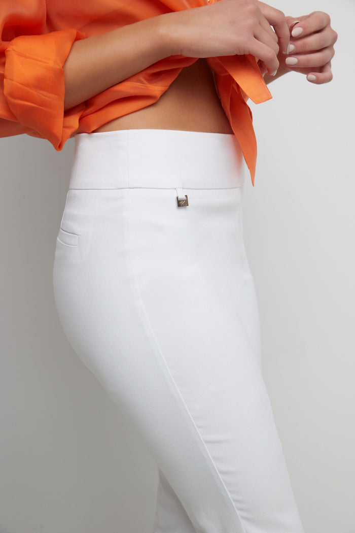 Rekucci Secret Pocket Capris With Wide Waistband White
