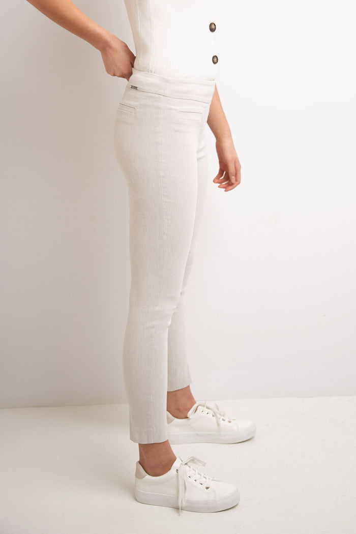 Rekucci Skinny Ankle Pants With Snaps Stone-heather