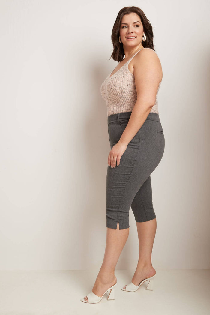 Rekucci Slimming Plus Size Capris With Real Pockets Charcoal