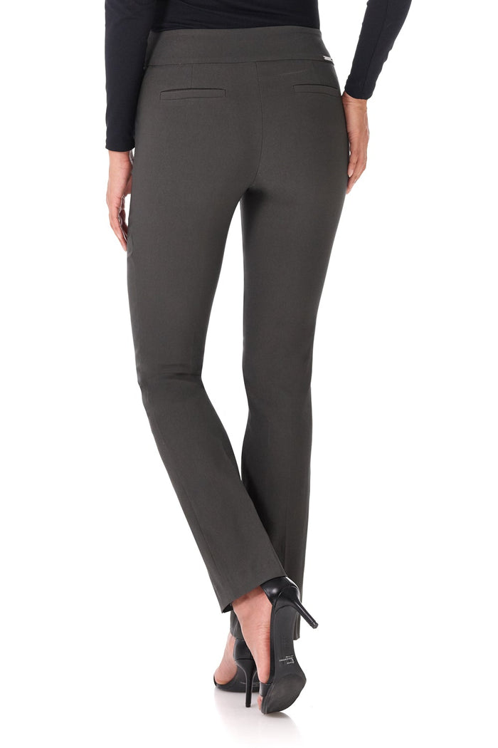 Rekucci Straight Classic Pants With Tummy Control And Pockets Spruce
