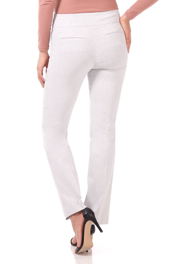 Rekucci Straight Classic Pants With Tummy Control And Pockets Silver-mix