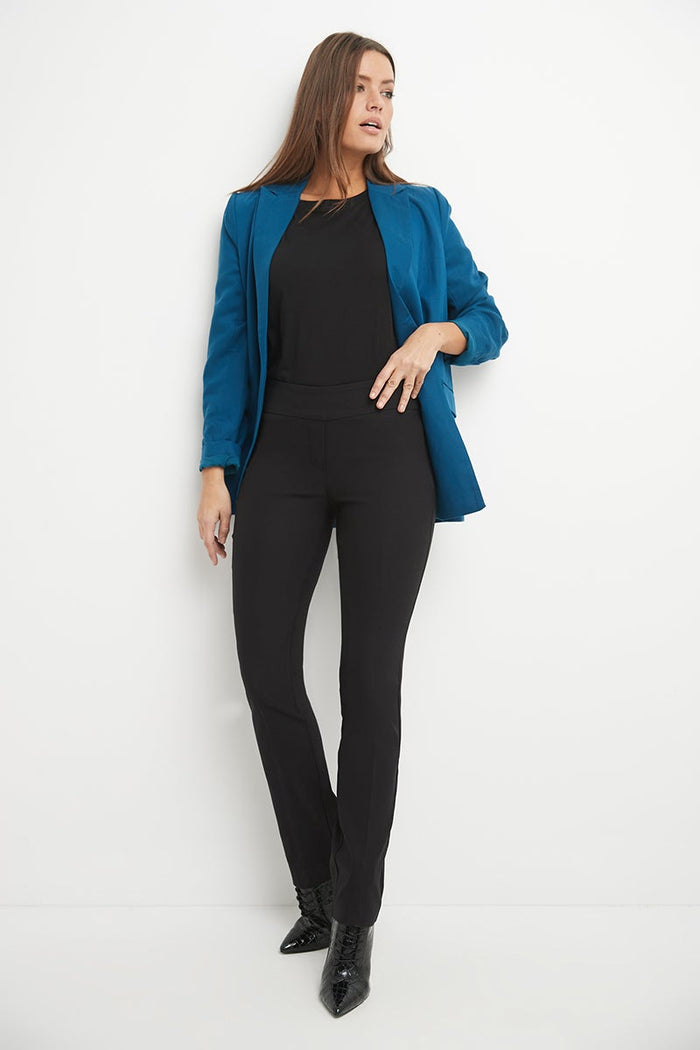 Rekucci Straight Leg Pants With Tummy Control Black