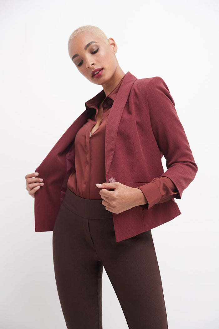 Rekucci Straight Leg Pants With Tummy Control Brown