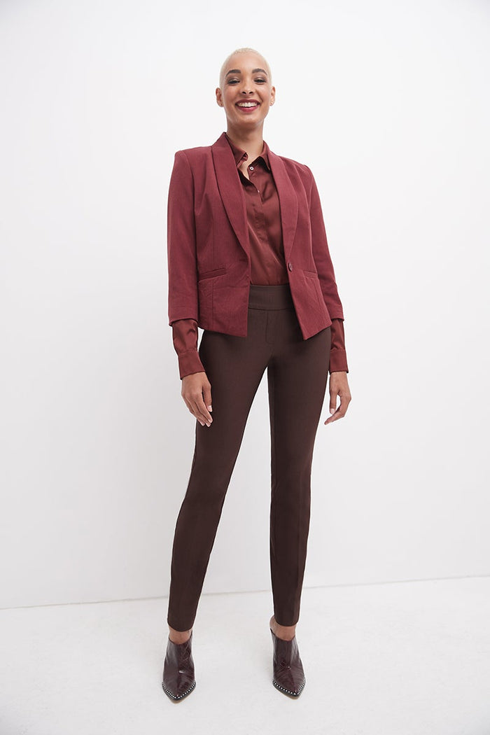 Rekucci Straight Leg Pants With Tummy Control Brown