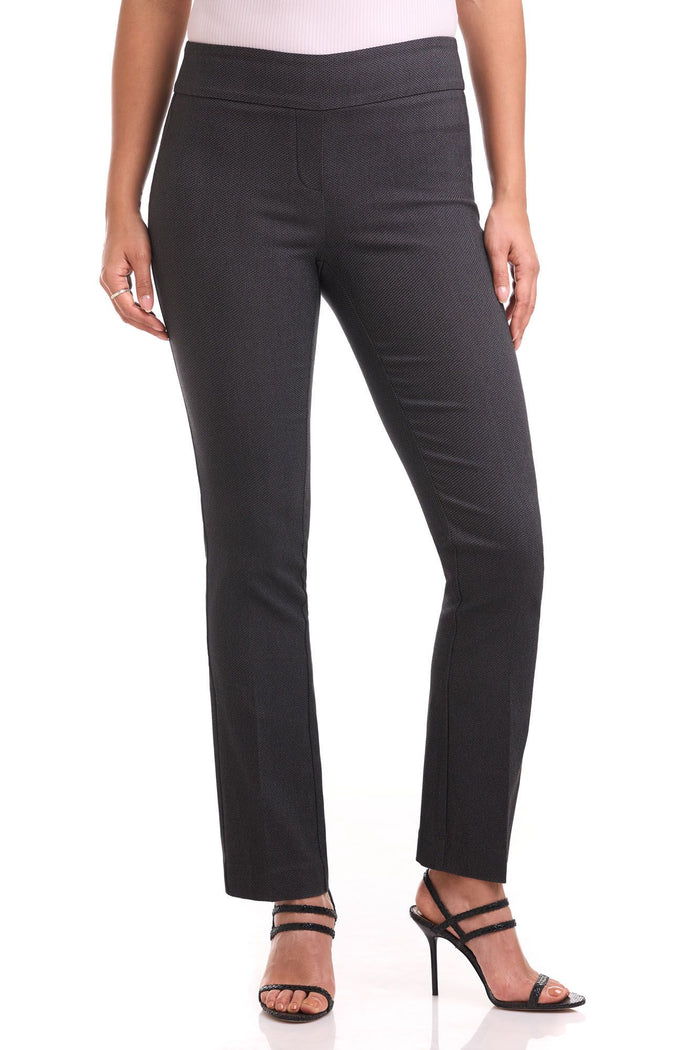 rekucci Straight leg pants with tummy control charcoal-texture