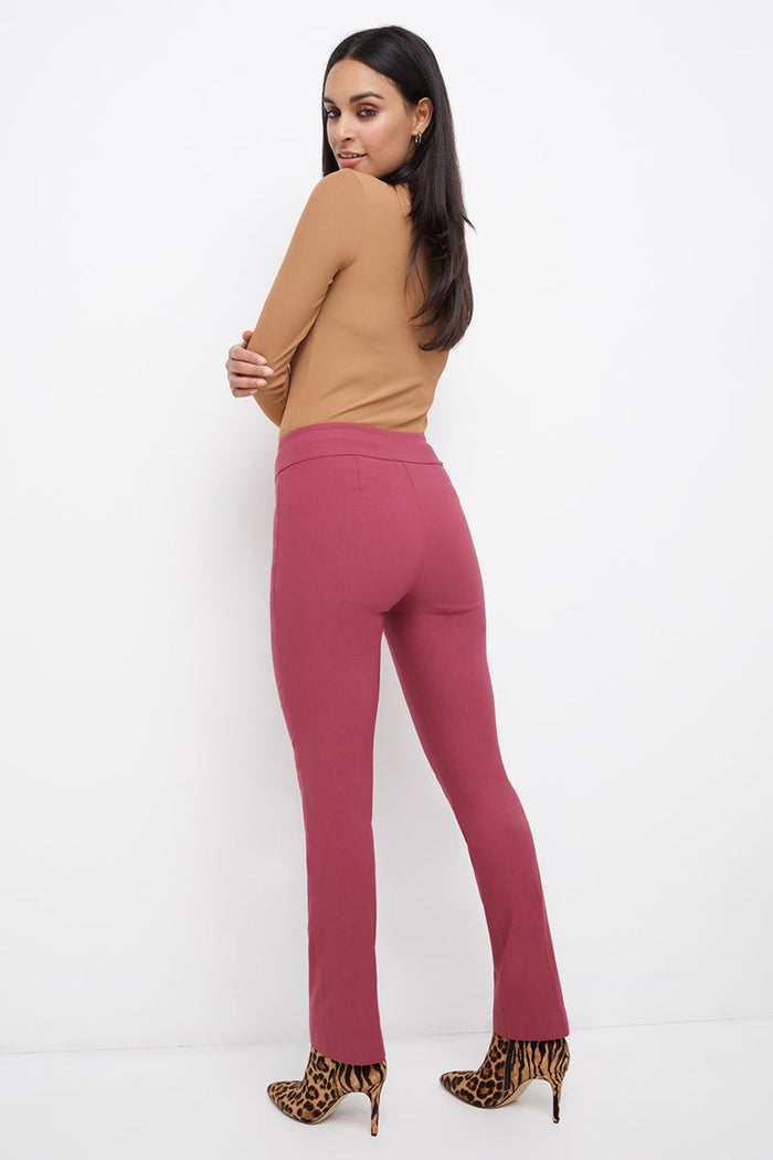 Rekucci Straight Leg Pants With Tummy Control Desert-rose