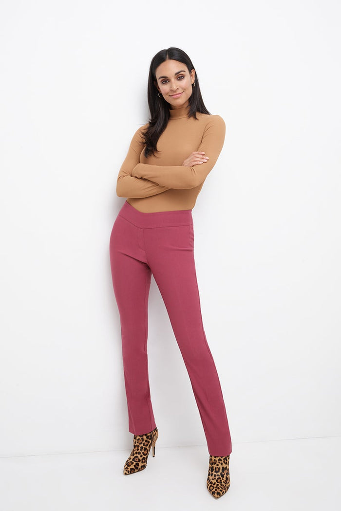 rekucci Straight leg pants with tummy control desert-rose